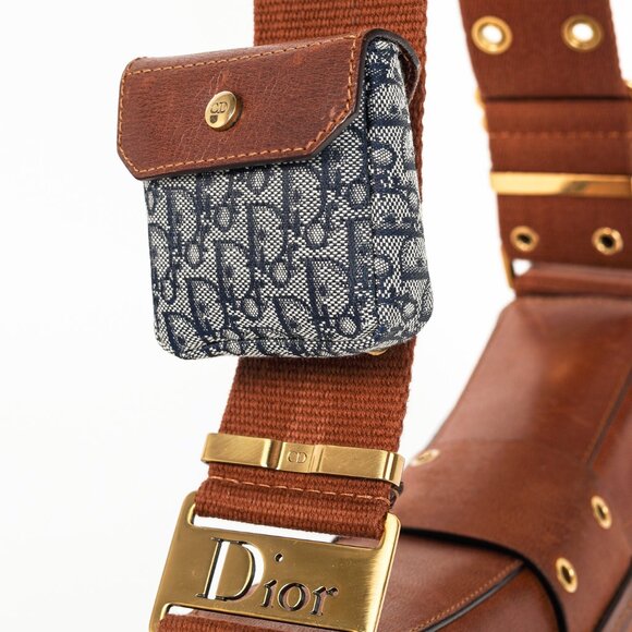 Christian Dior Street Chic Columbus Avenue Blue Logo-Jacquard Shoulder Bag - Picture 8 of 16